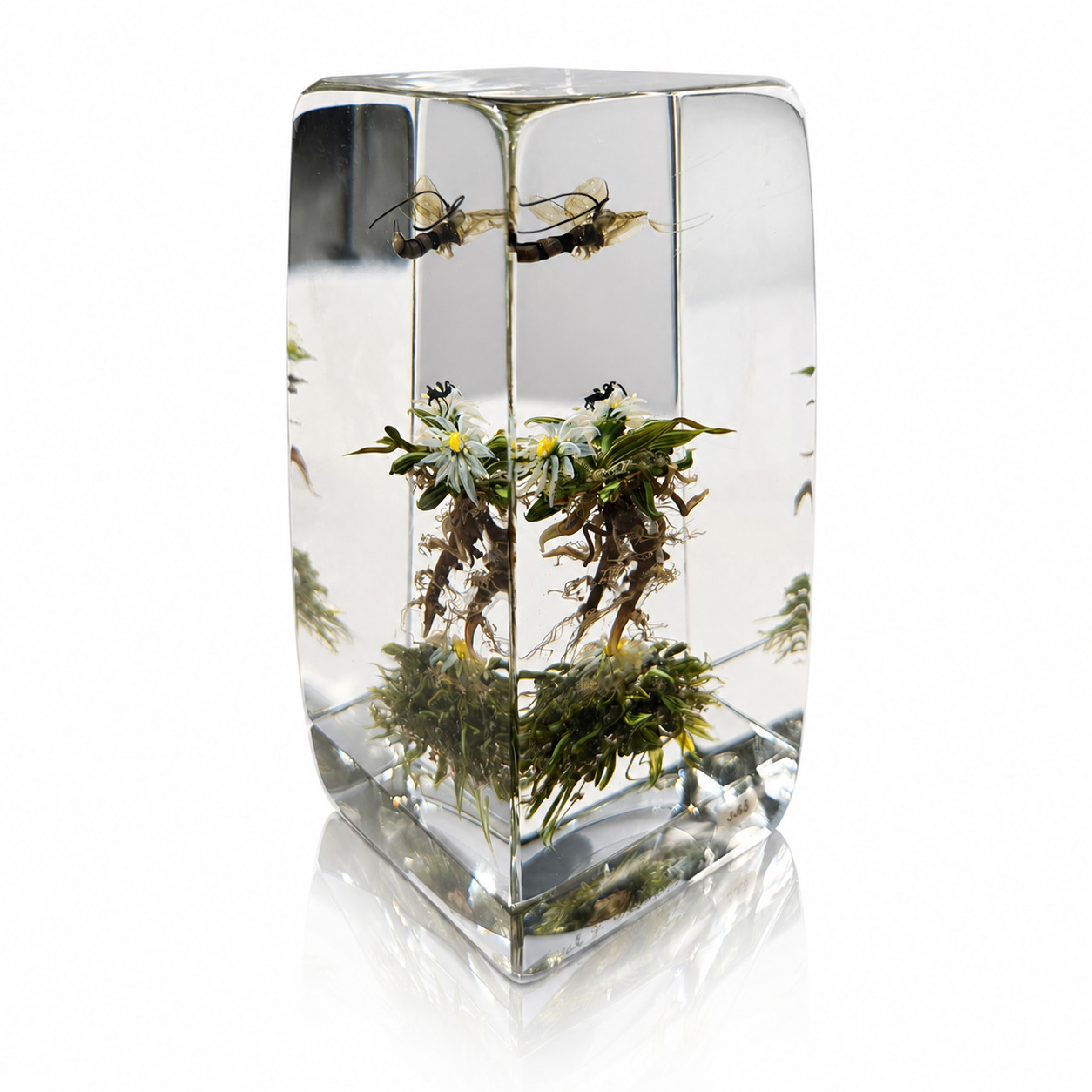 Paul Stankard Botanical & Earth Spirit Cube 348 H7