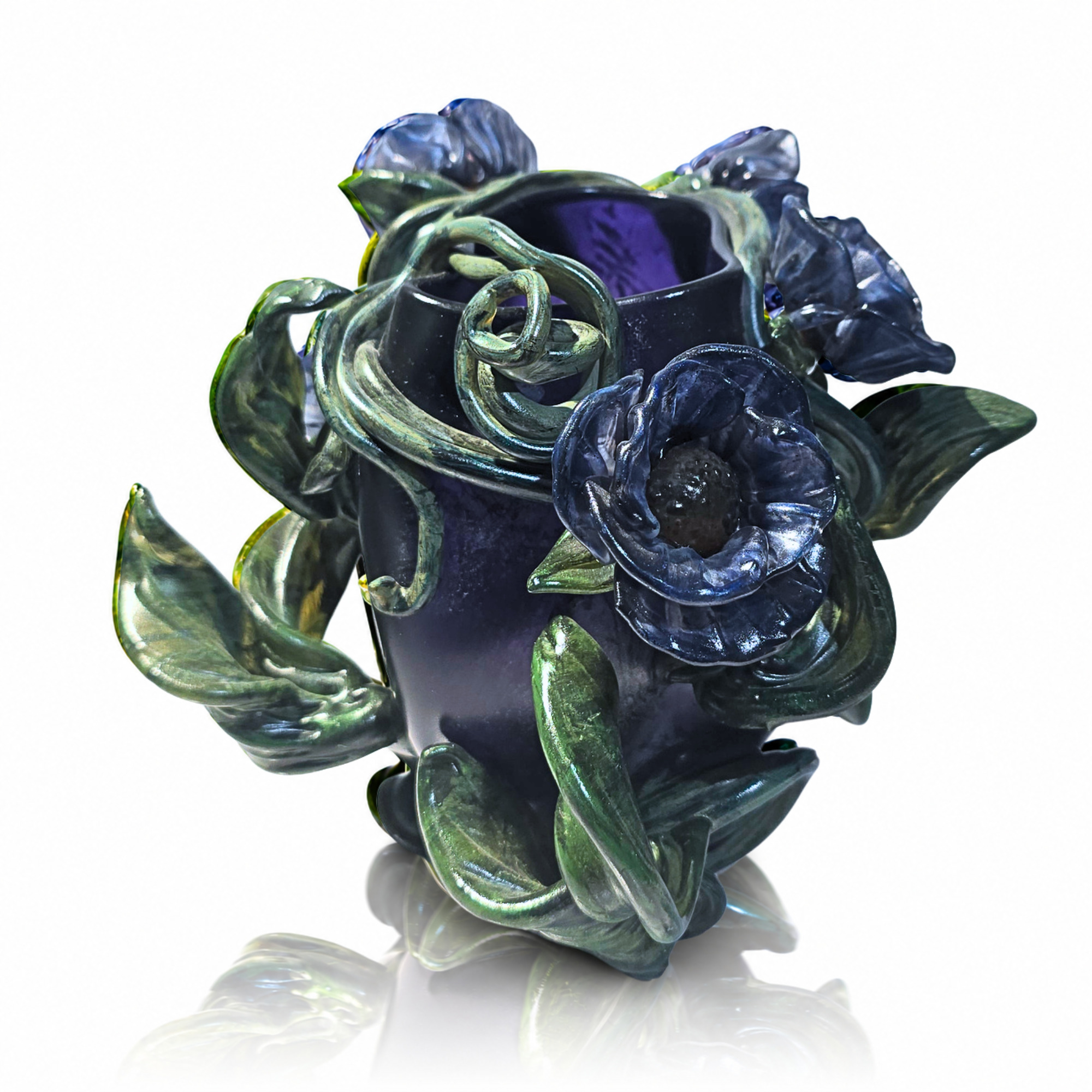Susan Rakin Purple Vine Vessel Purple Peonies
